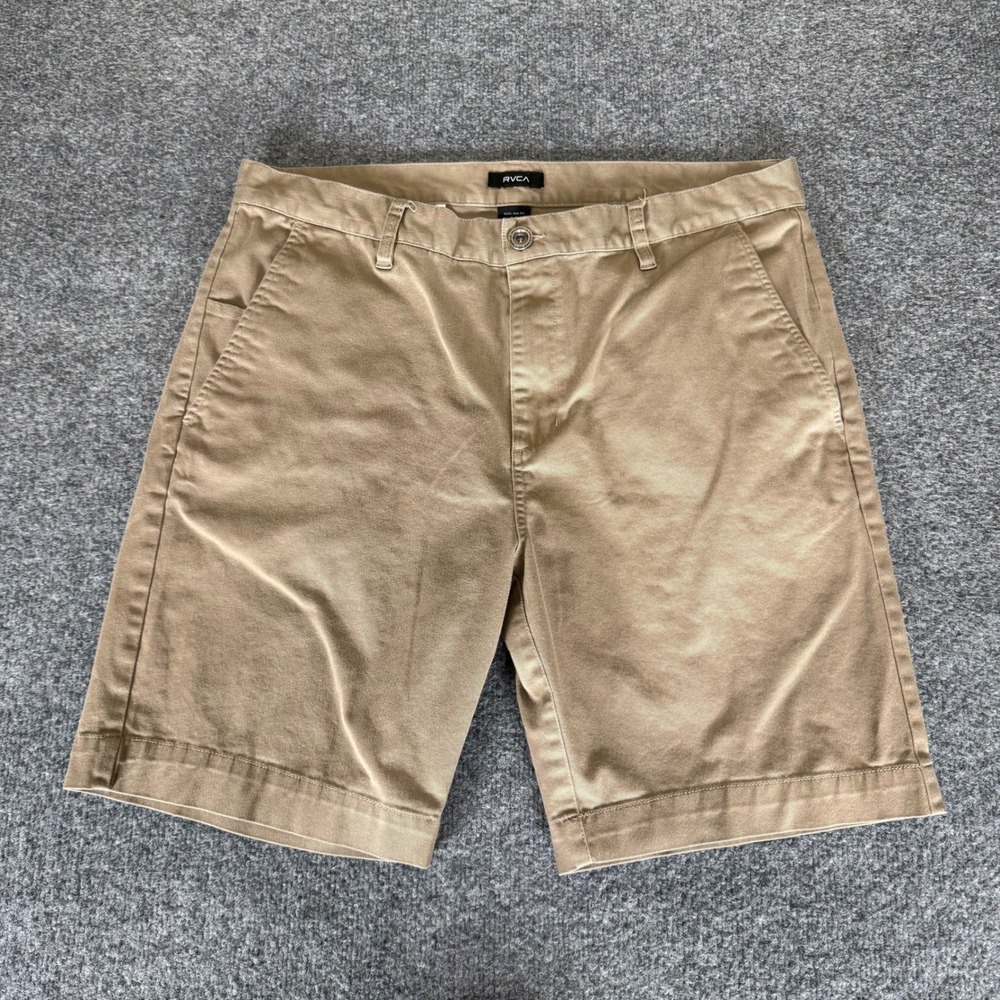 RVCA Weekend Fit Khaki Shorts‎ Mens 36 Casual Chino Cotton Stretch Skate Grunge